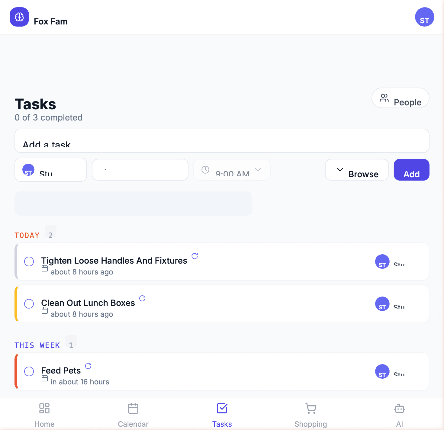 Balm task manager — assign tasks, set due dates, track progress